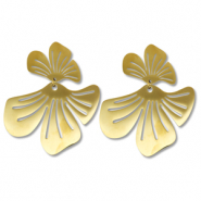 Stainless steel earrings / earpins flower Gold