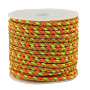 Trendy cord braided 3mm Orange-Yellow-Gold