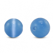 6 mm glass beads Cat's eye Blue