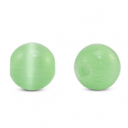 6 mm glass beads Cat's eye Light Green