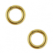 Stainless Steel findings clasp round Gold