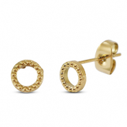 Stainless steel earrings / earpins round Gold