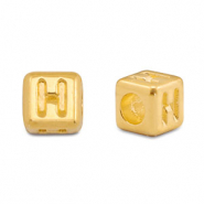 DQ H European metal letter beads Gold (nickel free)