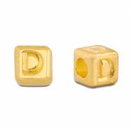 DQ D European metal letter beads Gold (nickel free)