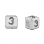 DQ 3 European metal letter beads Antique Silver (nickel free)