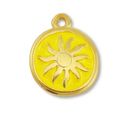 DQ European metal charms sun Gold-Yellow (nickel free)