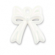 Acrylic charms bow White-Pearl Shine Coating