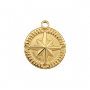 Stainless steel charms compass Gold