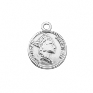 Stainless steel charms coin Silver