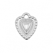 Stainless steel charms heart Silver