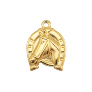 Stainless steel charms horse Gold