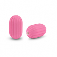 Acrylic beads oval Magenta Pink