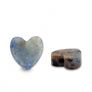 Natural stone beads Quartz heart Dark Blue