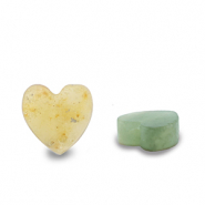 Natural stone beads Quartz heart Multicolour Turquoise Green-Orange