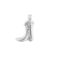 Stainless steel charms cowboy boot Silver