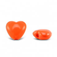 Acrylic beads heart Orange