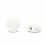 Acrylic beads heart White