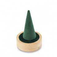 Jewellery display for rings Natural-Dark Green