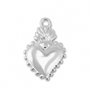Metal charms heart Silver