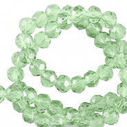 Top faceted beads 6x4mm disc Citrus Green-Pearl Shine Coating