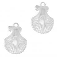 Stainless steel charms shell Silver