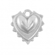 Stainless steel charms heart Silver