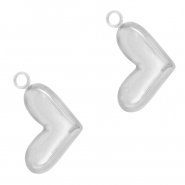 Stainless steel charms heart Silver