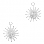 Stainless steel charms sun Silver