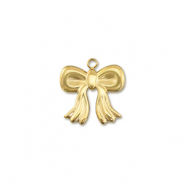 Stainless steel charms bow Gold