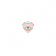 Stainless steel charms heart Eye of Providence Silver-Pink