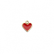 Stainless steel charms heart Gold-Red