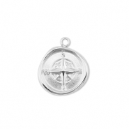 Stainless steel charms compass Silver