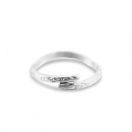 Stainless steel rings wave Silver