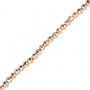 Top faceted beads 2mm round Metallic Rose Gold