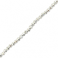 Top faceted beads 2mm round Metallic Silver