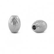 Stainless steel beads oval Silver