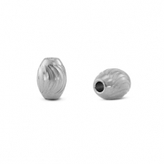 Stainless steel beads oval Silver