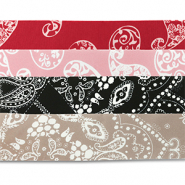 Bandana mix of 4 Red-Light Pink-Black-Taupe Brown
