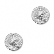 Stainless steel charms round Silver