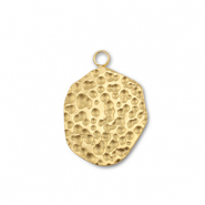 Stainless steel charms round Gold