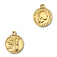 Stainless steel charms coin Gold