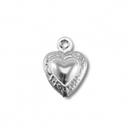 Stainless steel charms heart Silver