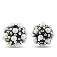 Bohemian beads round Black-White