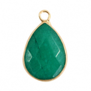 Natural stone charms drop Eden Green-Gold