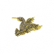 Brooches hummingbird Gold-Black