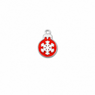 Metal charms christmas bauble Silver-Red-White