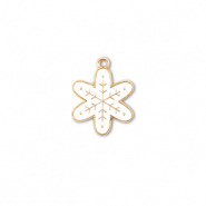Metal charms snowflake Gold-White