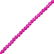 Top faceted beads 3x2mm disc Fuchsia Pink