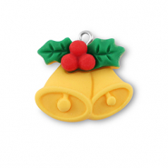 Resin pendants christmas bells Orange-Green-Red