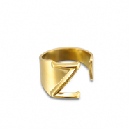 Stainless steel rings letter Z Gold